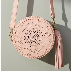 NEVER WORN Anthropologie Suede Circle Crossbody